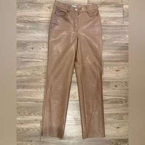 Straight leg leather pants
